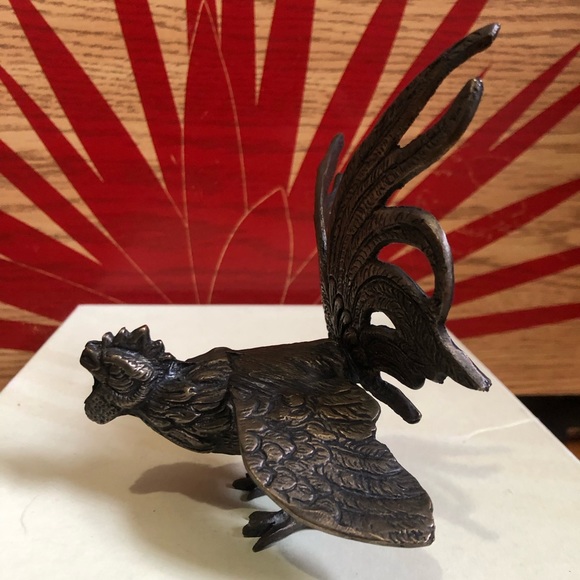 Vintage Bronze Metal Rooster - Picture 4 of 8